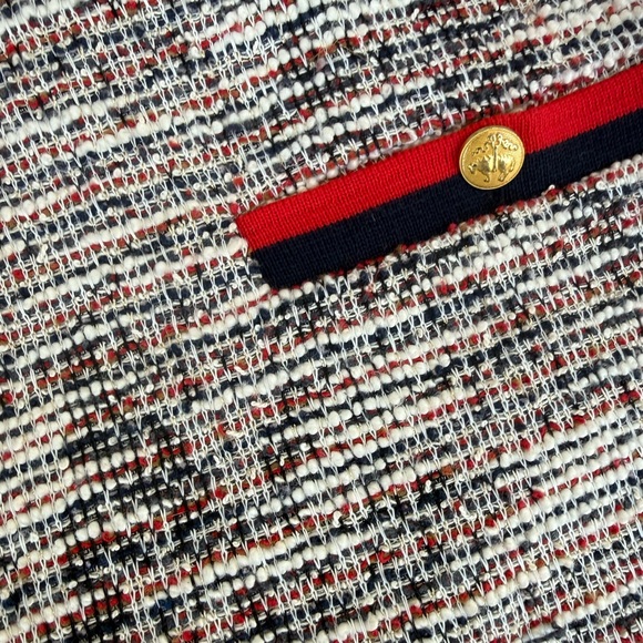 Brooks Brothers Tweed Crewneck Dress with Red and Navy Trim - Picture 4 of 4